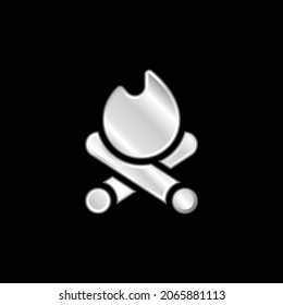 Bonfire silver plated metallic icon