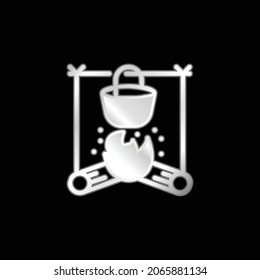 Bonfire silver plated metallic icon
