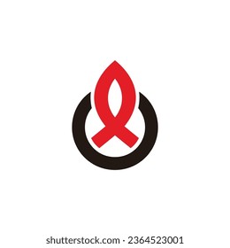 geometrisches Symbol des einfachen Kreises am Feuer, Vektorsymbol 