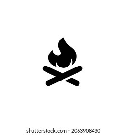 Bonfire simple flat icon vector illustration