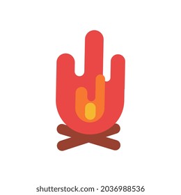 bonfire simple icon. isolated on a white background. suitable for camping, hiking, vacation, travel, etc. flat vector style