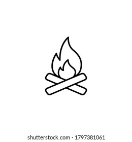 Bonfire simple thin line icon vector illustration