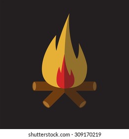 Bonfire. Single flat icon