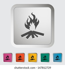 Bonfire. Single icon. Vector illustration.