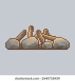 bonfire stone in pixel art style