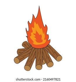 das Feuer ist normalerweise da, wenn wir im Sommer zelten.