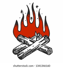 bonfire in vector