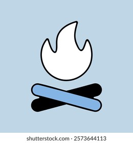 Bonfire vector icon. Camping and Hiking sign. Graph symbol for travel and tourism web site and apps design, logo, app, UI