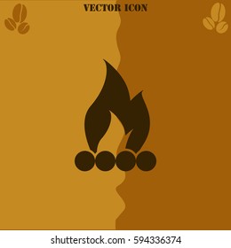Bonfire vector  icon. Coffee symbol background.