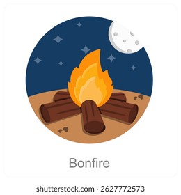Diseño de concepto de icono de Vector Bonfire