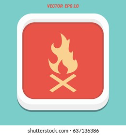 Bonfire vector icon illustration isolated on white background