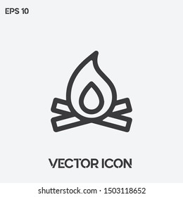 Bonfire vector icon illustration. Ui/Ux. Premium quality.