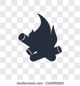 Bonfire vector icon isolated on transparent background, Bonfire logo concept