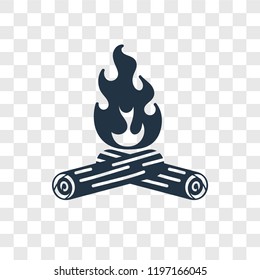 Bonfire vector icon isolated on transparent background, Bonfire transparency logo concept