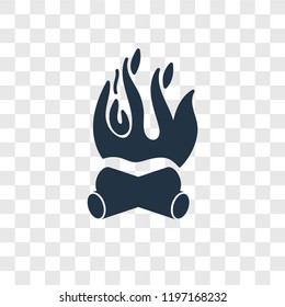 Bonfire vector icon isolated on transparent background, Bonfire transparency logo concept
