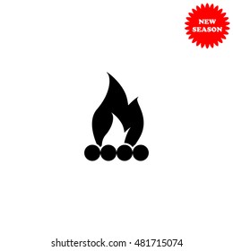 Bonfire vector icon isolated on white background.
