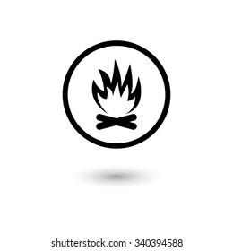 Bonfire - vector icon with shadow