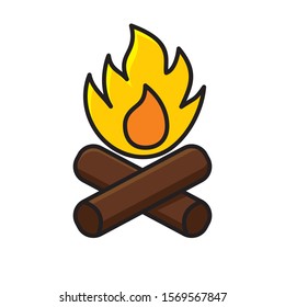 Bonfire vector illustration with cute design isolated on white background. Bonfire clip art