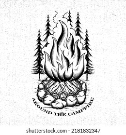 Bonfire Vector Illustration detailed and easy to edit