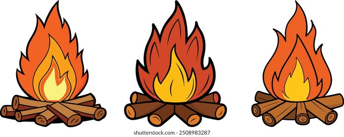 Bonfire Vector Illustration Icon Degine