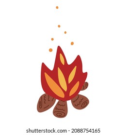 La hoguera. Ilustración vectorial aislada en fondo blanco, estilo plano.