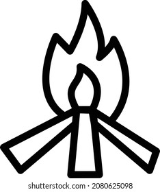 bonfire Vector illustration on a transparent background. Premium quality symbols. Stroke vector icon for concept and graphic design.
