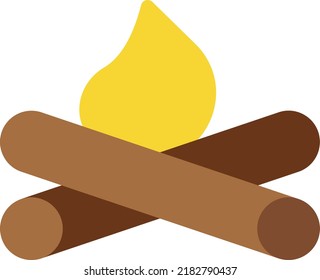 bonfire Vector illustration on a transparent background. Premium quality symmbols. Line Color vector icons for concept and graphic design.