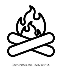 Bonfire Vector Line Icon Design