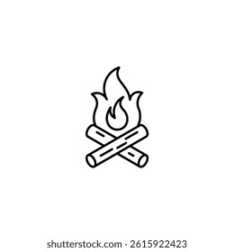 Bonfire vector line icon icons design