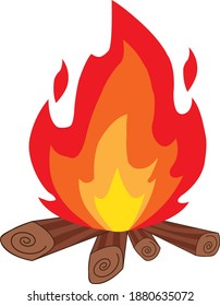 vector de fuego. logotipo. emoji de fogata. incendio de leña