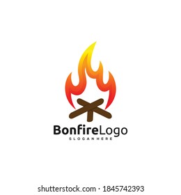 bonfire vector logo, fire camp vector logo