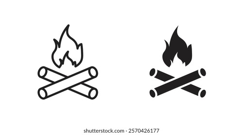 Bonfire vector web icons set