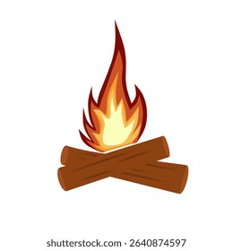 bonfire vector,fire icon,campfire cartoon white background 