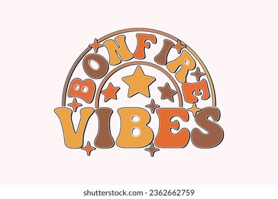 Bonfire Vibes EPS, Camping Varsity EPS t-shirt Design