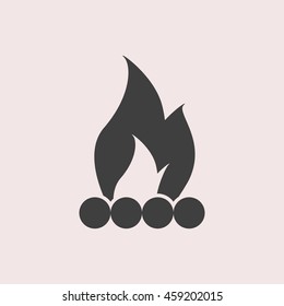 Bonfire web icon. Isolated illustration