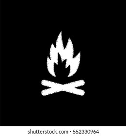 Bonfire  - white vector icon