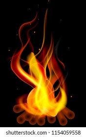 bonfire of wooden wood