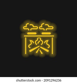 Bonfire yellow glowing neon icon
