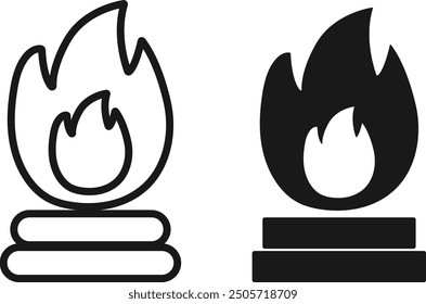 Bonfires icon. campfire icon, fire icon vector