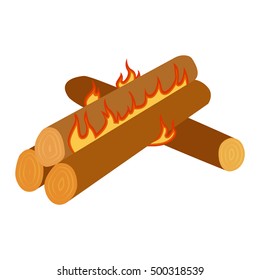 Bonfires isolated vector illustration.