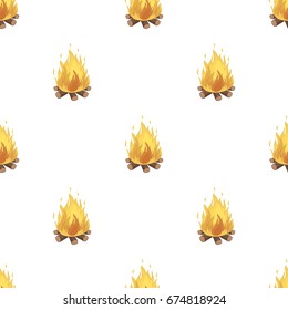 Bonfire.Tent single icon in cartoon style vector symbol stock illustration web.