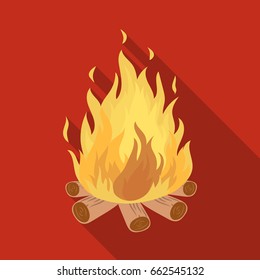 Bonfire.Tent single icon in flat style vector symbol stock illustration web.