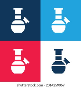 Bong blue and red four color minimal icon set