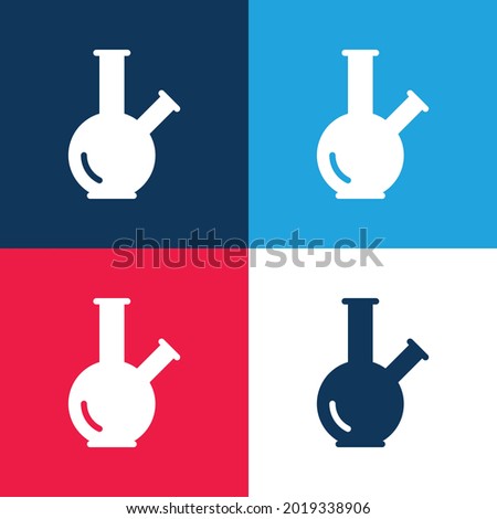 Bong blue and red four color minimal icon set