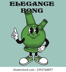Bong Character Design With Slogan Elegance Bong