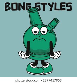 Bong Character Design With Slogan Bong styles