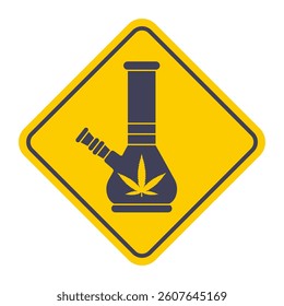 bong flat illustration. emblem of marijuana. vector illustration