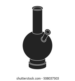 Bong icon in black style isolated on white background. Drugs symbol stock vector illustration.