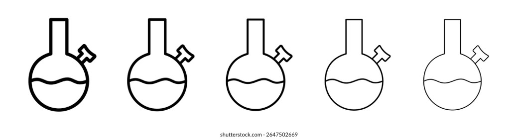 Bong icon graphic set. trendy stroke line style