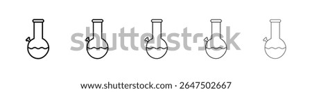 Bong icon graphic set. trendy stroke line style